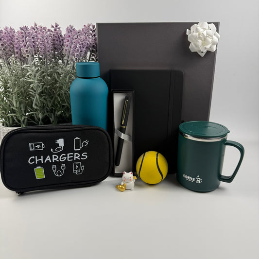 Men's Gift Box – Insulated Bottle, Notebook, Pen, Mug & Cable Case
